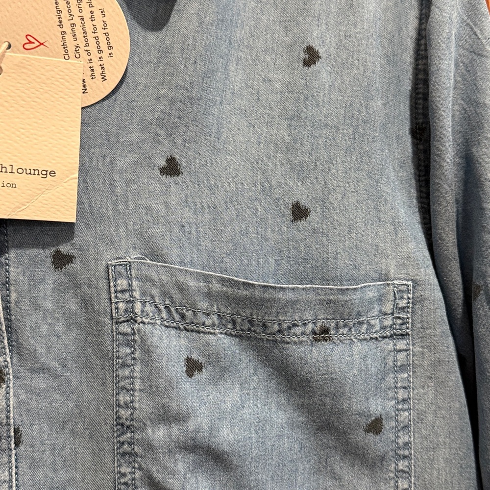 beachlunchlounge Denim Blue Button Down Shirt - Picture 6 of 7